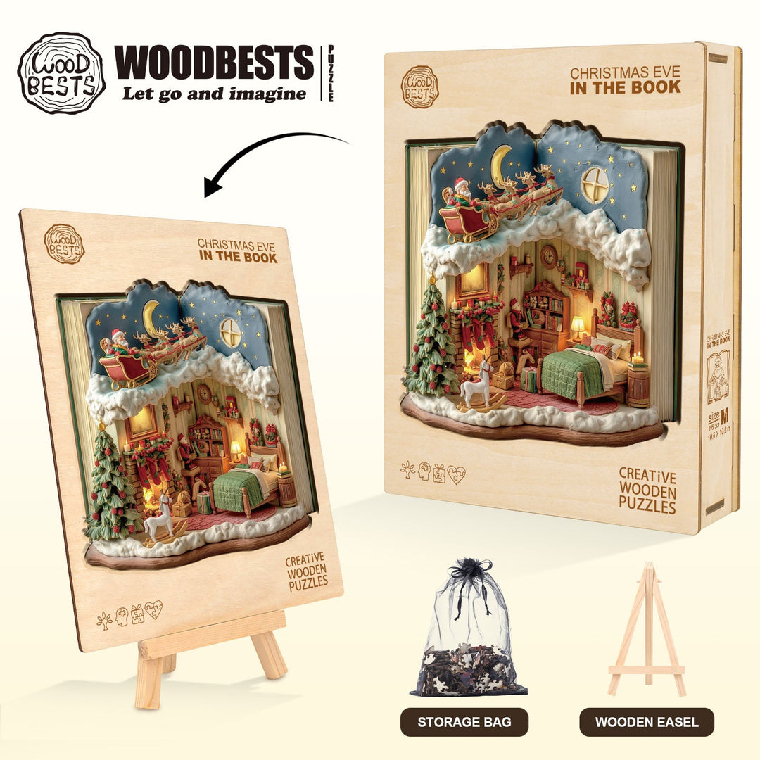 Heiligabend im Buch Holzpuzzle