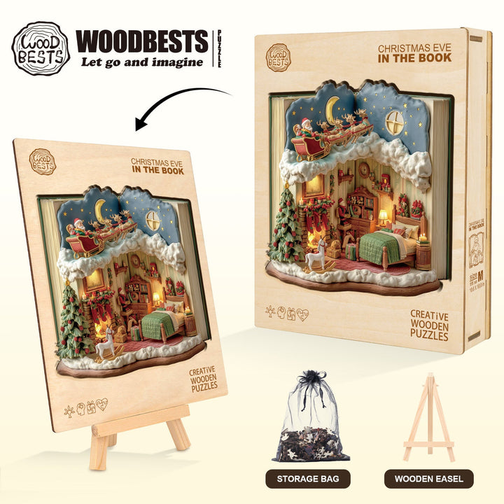 Heiligabend im Buch Holzpuzzle