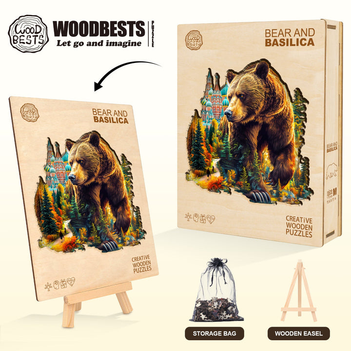 Bär und Basilika Holzpuzzle