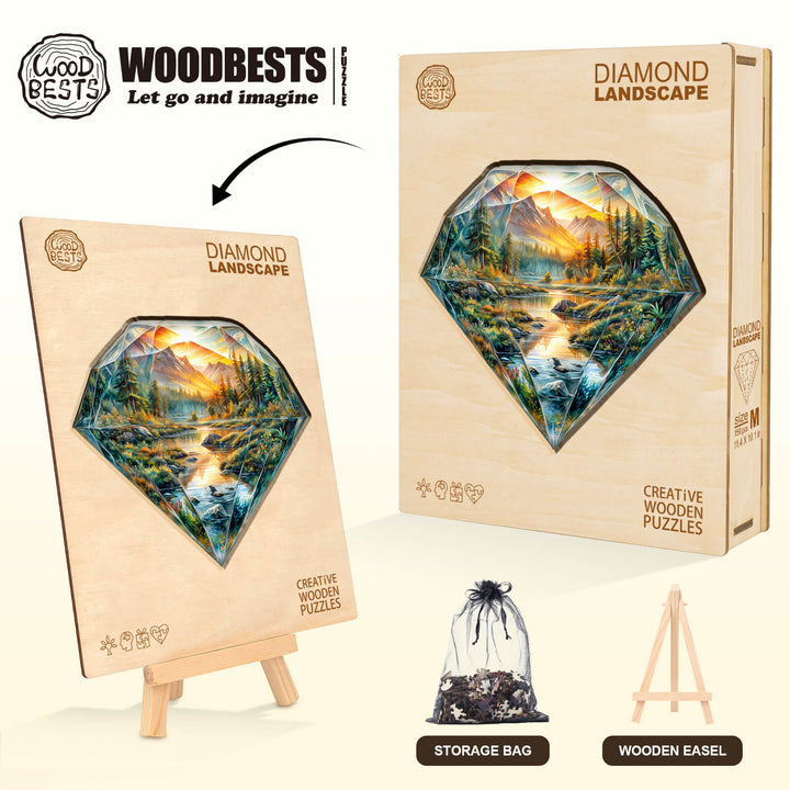 Diamant-Landschaft Holzpuzzle