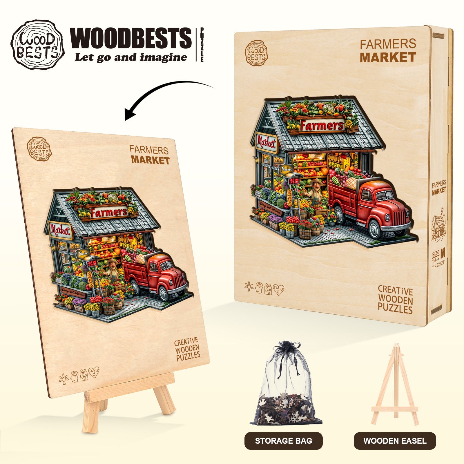 Bauern und Markt Holzpuzzle