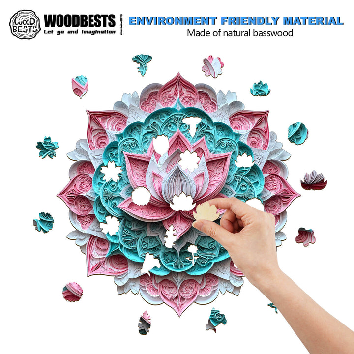 3D Mandala Lotus-1 Wooden Jigsaw Puzzle - By Woodbests