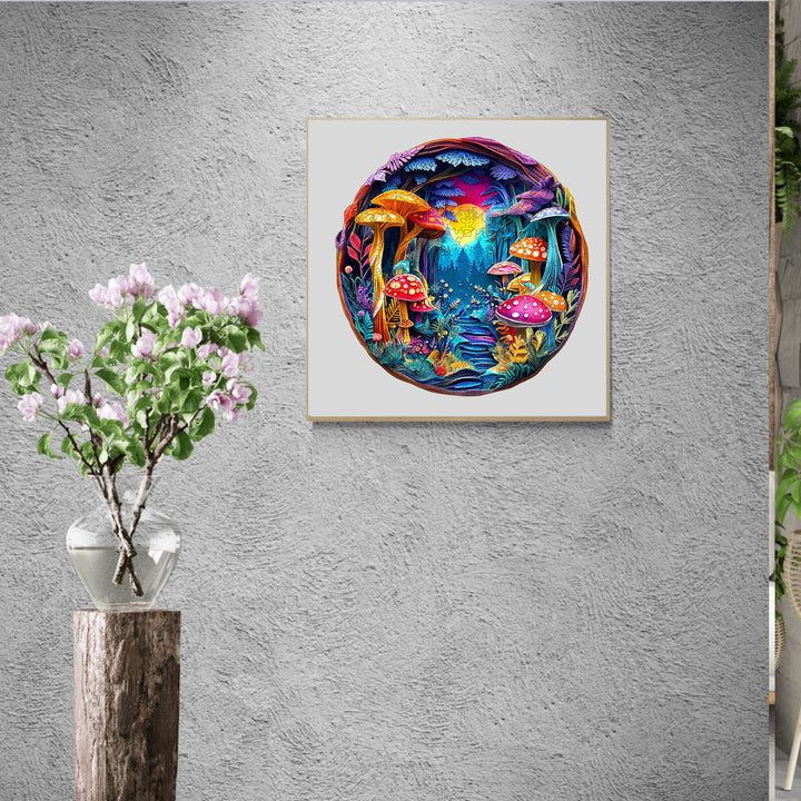 3D Colorful Paper Sculpture Mushroom Wooden Jigsaw Puzzle - By Woodbests