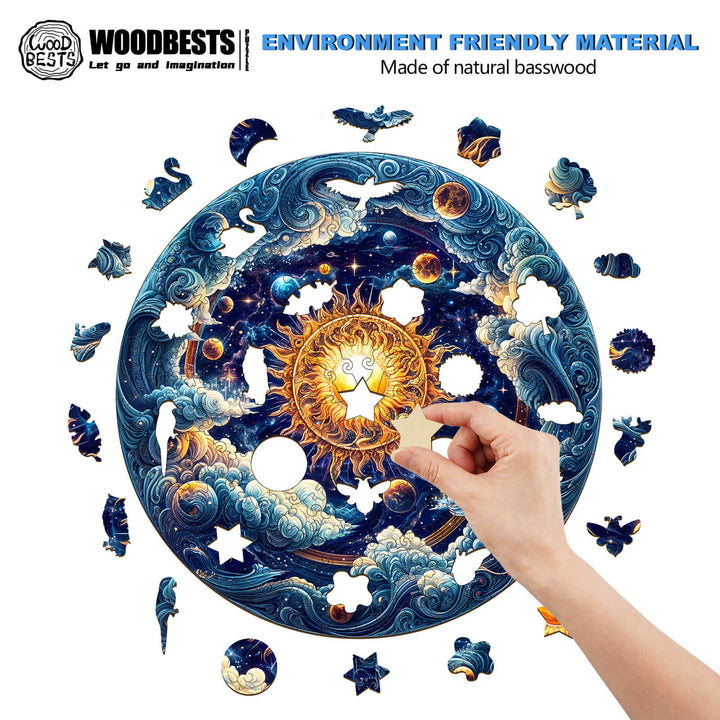 Kosmische Strahlkraft Holzpuzzle