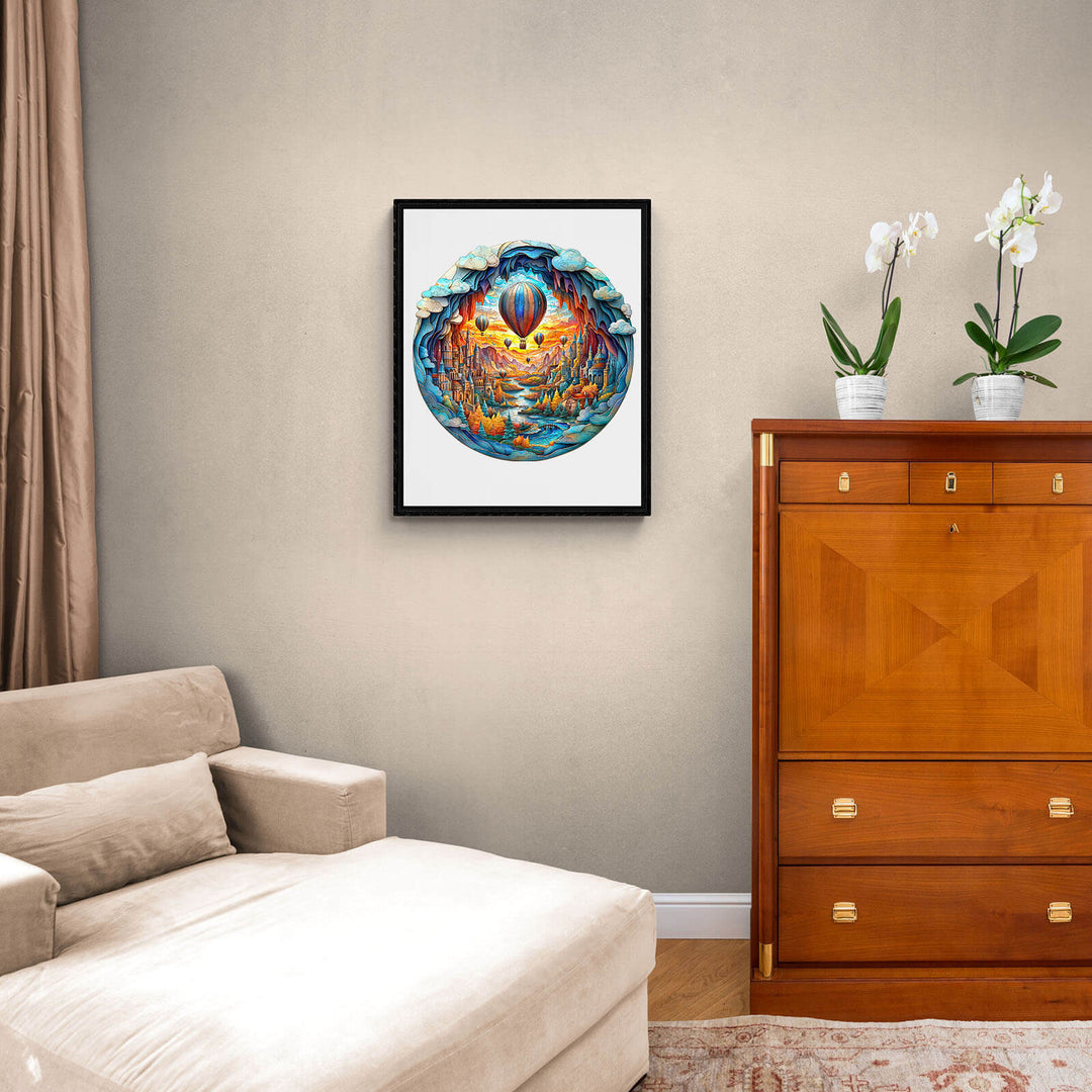 3D Luftballon-Stadt Holzpuzzle