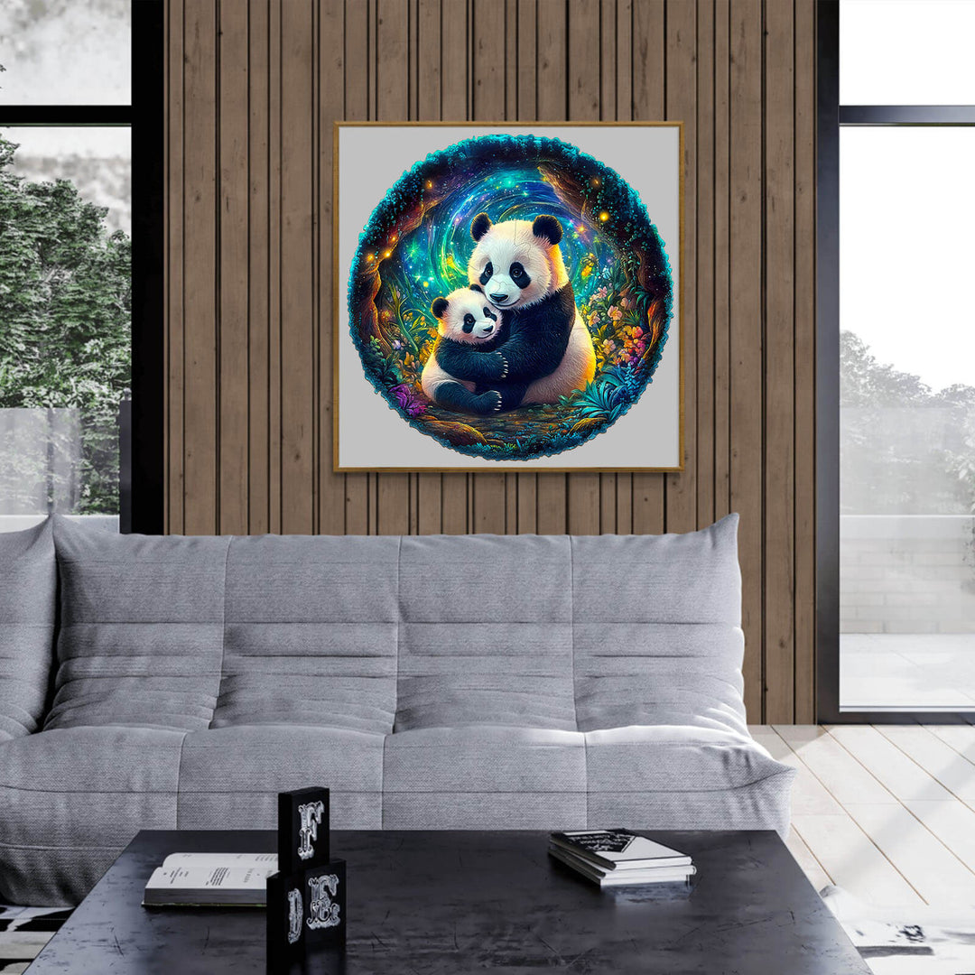 3D Pandafamilie Holzpuzzle