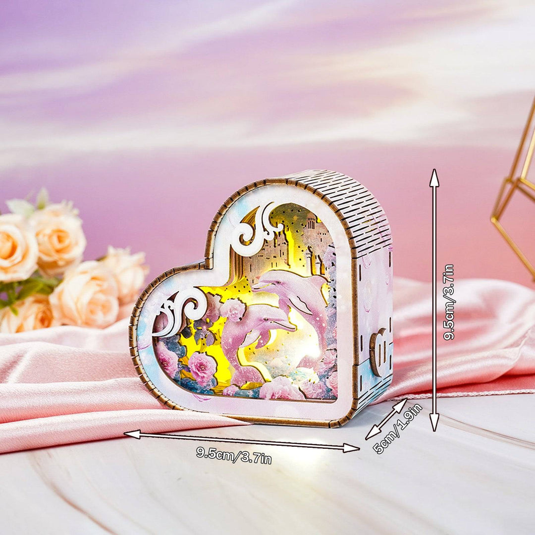 Delfine im Zaubermeer - 3D Holz Nachtlicht Bausatz