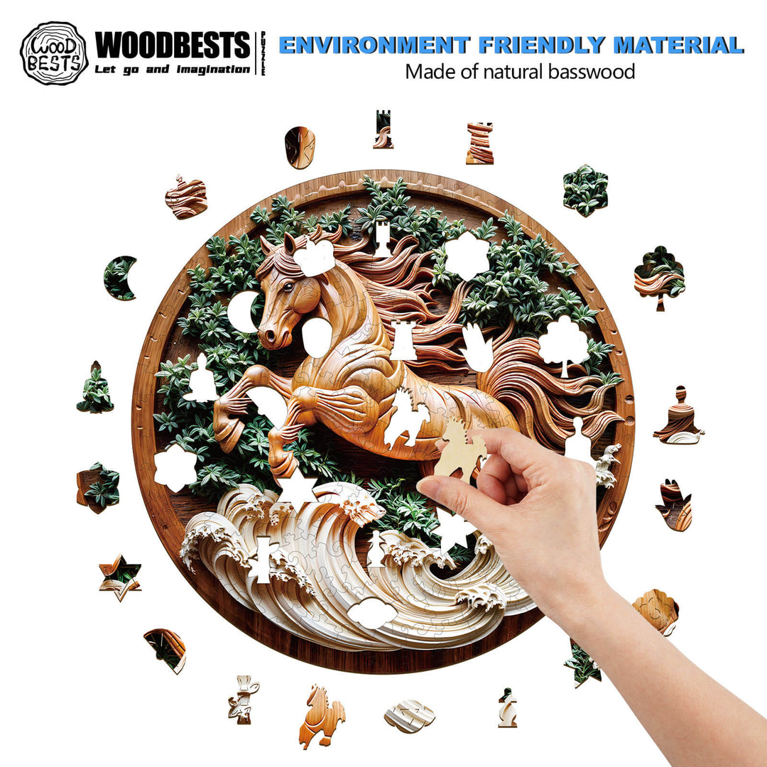 Pferd 2 Holzpuzzle