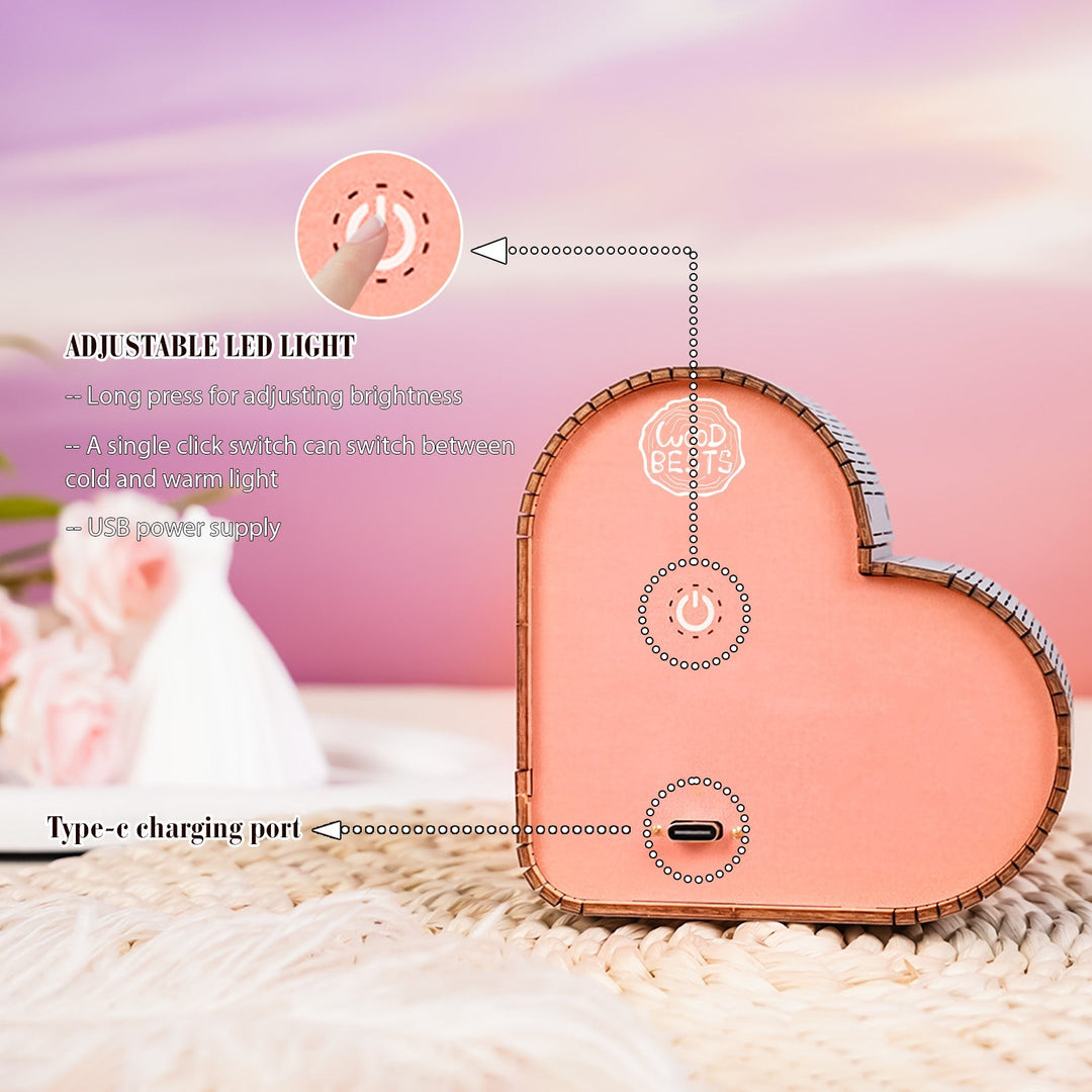 Sternenliebe - 3D Holz Nachtlicht Bausatz