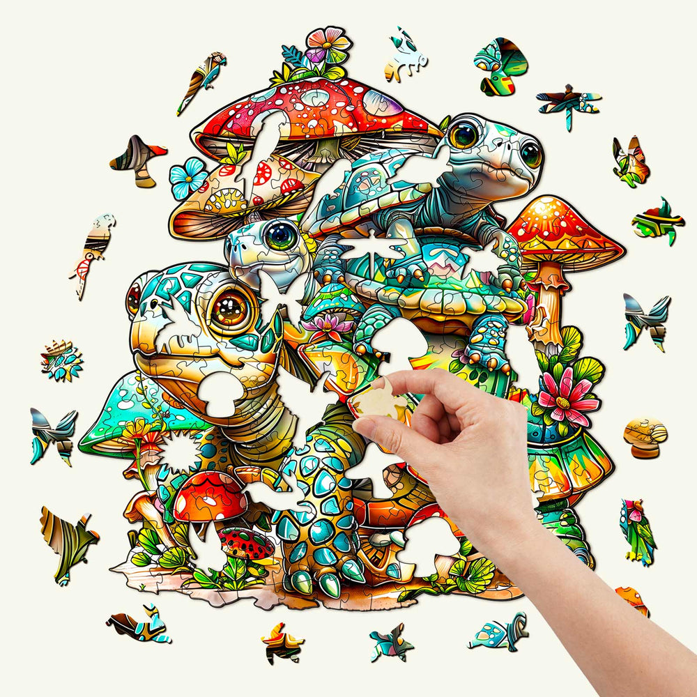 Turtle family Wooden Jigsaw Puzzle - By Woodbests