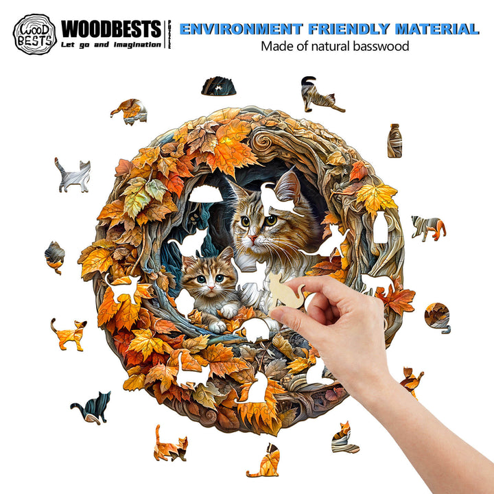 3D Mutterkatze Holzpuzzle