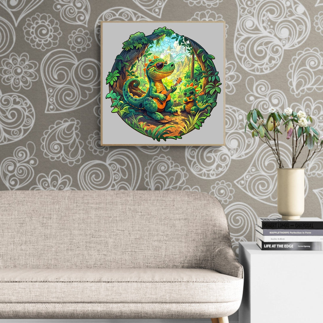 Rock Dinosaur-1 Wooden Jigsaw Puzzle-Woodbests