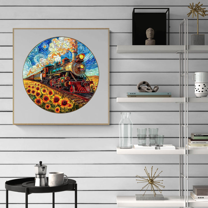 Blumenbahn Holzpuzzle