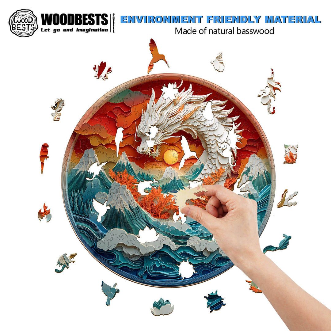 3D Colorful Dragon-2 Wooden Jigsaw Puzzle - By Woodbests