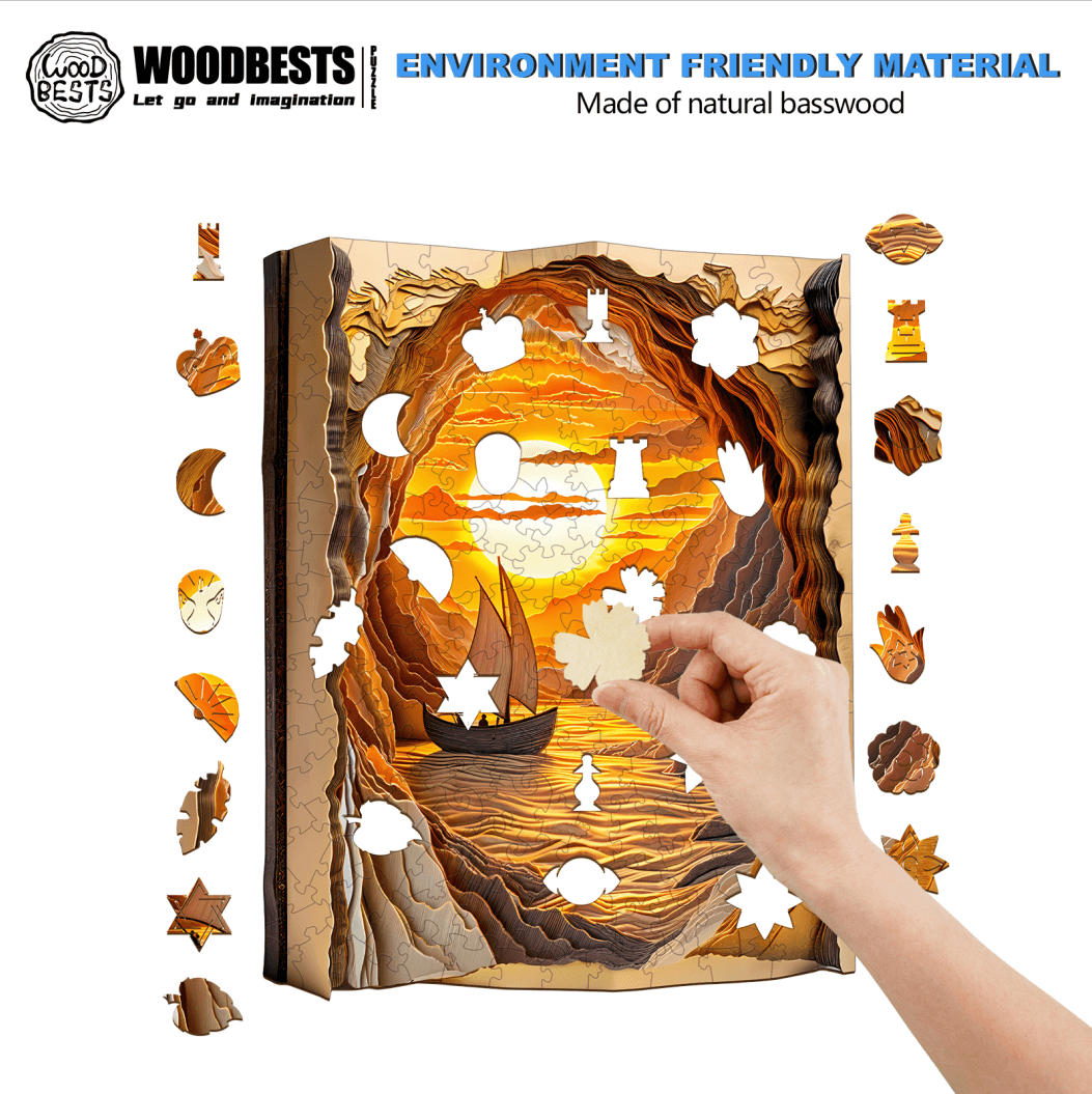 3D Abendsegeln Holzpuzzle