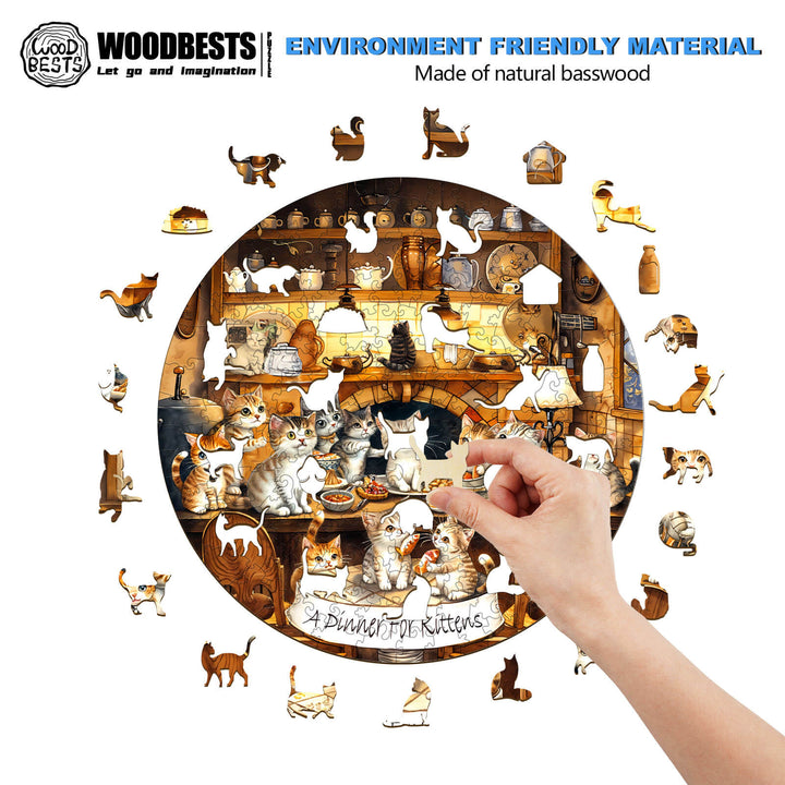 Katzenparty Holzpuzzle