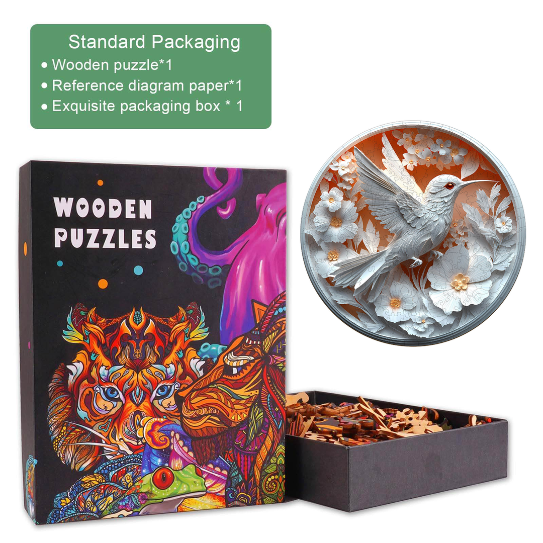 Origami-Kolibri 3D Holzpuzzle