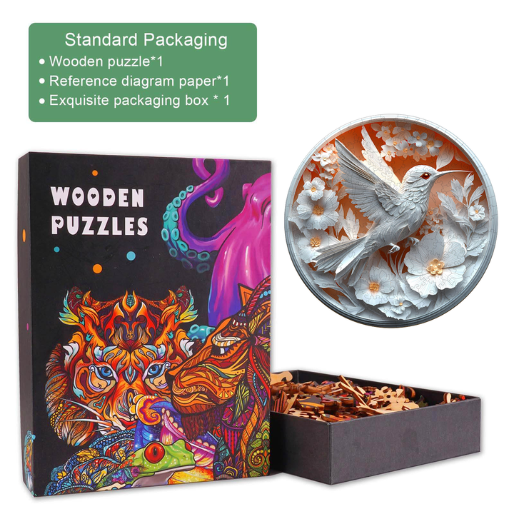 Origami-Kolibri 3D Holzpuzzle