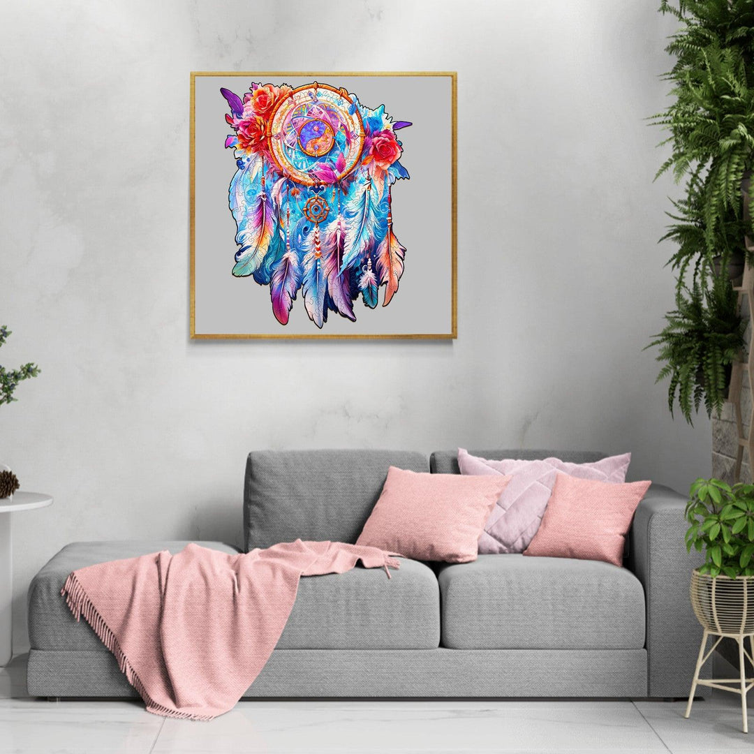 Yin Yang Dream Catcher Wooden Jigsaw Puzzle-Woodbests