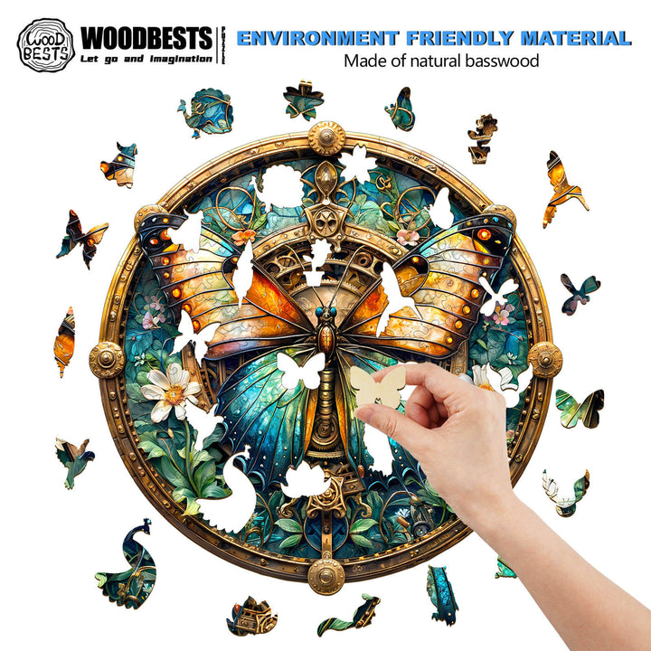 Retro-Schmetterling Holzpuzzle
