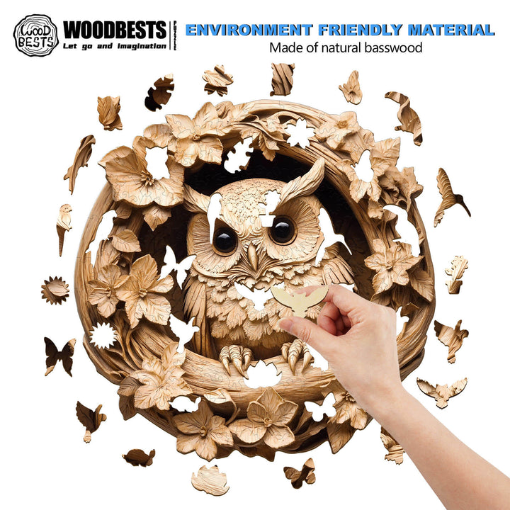 3D Owl-1 Wooden Jigsaw Puzzle - Woodbests