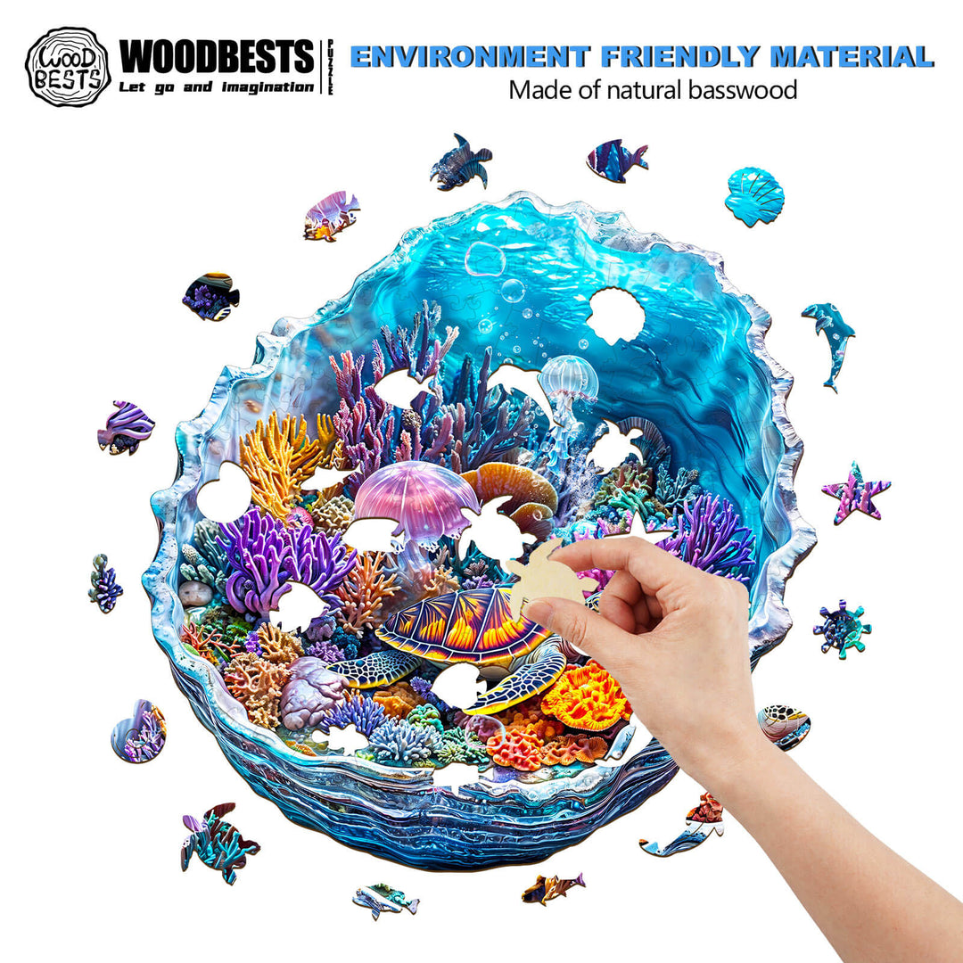 3D Ocean's Embrace Wooden Jigsaw Puzzle - Woodbests