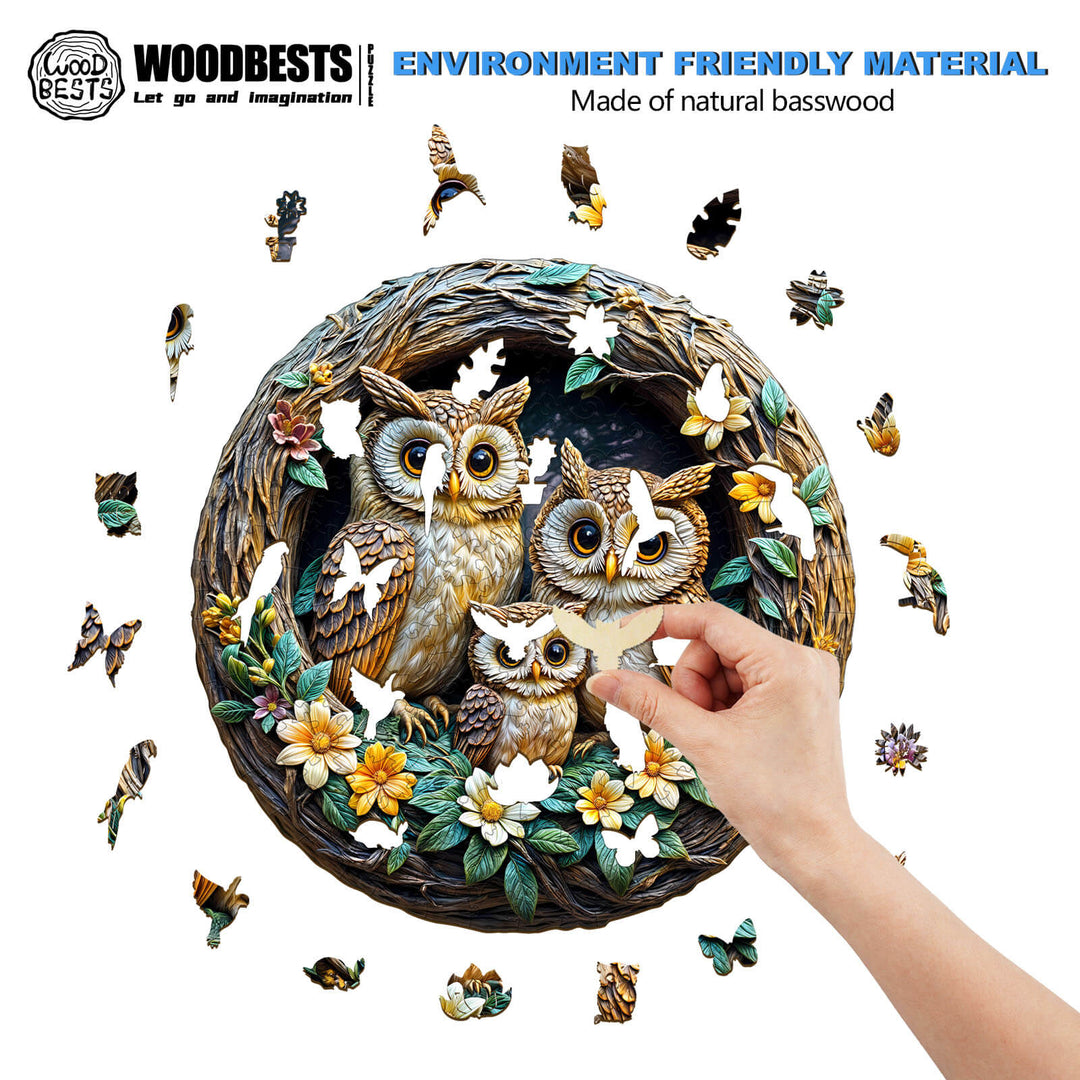 3D-Warmfamilien Holzpuzzle