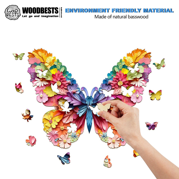 3D Colorful Butterfly Wooden Jigsaw Puzzle - By Woodbests