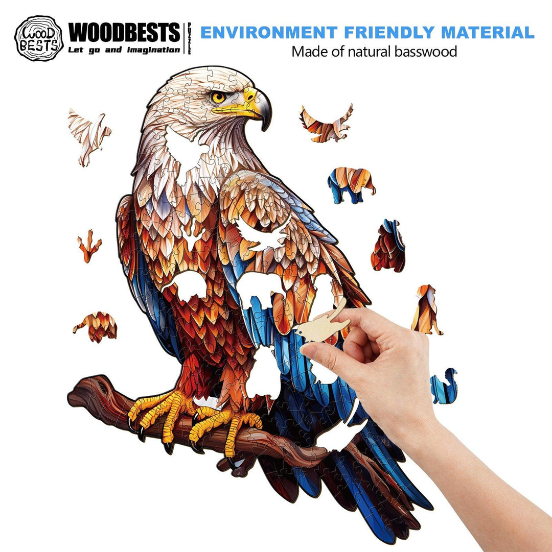 Mighty Bald Eagle Wooden Jigsaw Puzzle-Woodbests