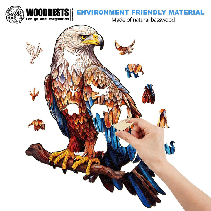 Mighty Bald Eagle Wooden Jigsaw Puzzle-Woodbests