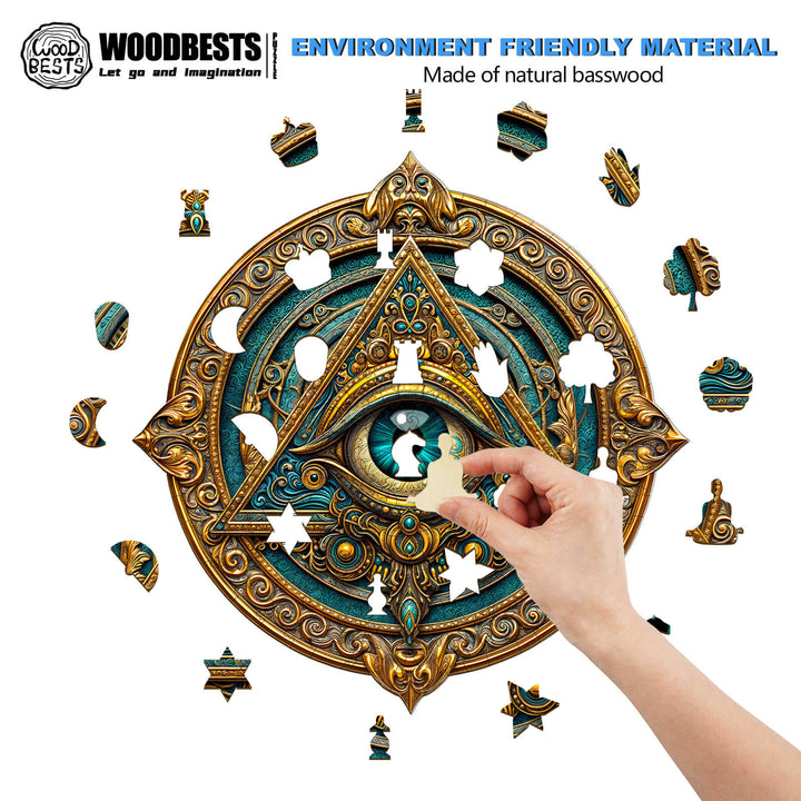 Geheimnisvolles Auge Holzpuzzle