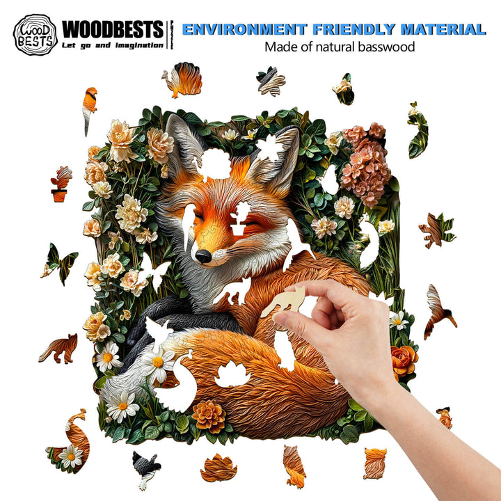 Fuchs-im-Gras-Holzpuzzle