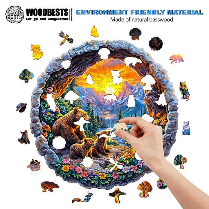 Bären-Wanderung Holzpuzzle