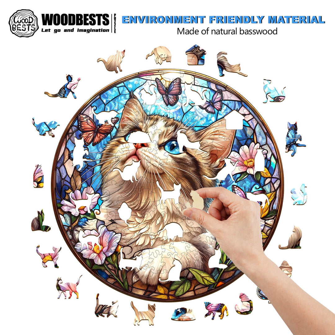 Ragdoll-Schmetterling Holzpuzzle