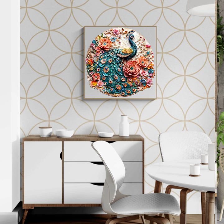 Jewel Peacock Wooden Jigsaw Puzzle - Woodbests