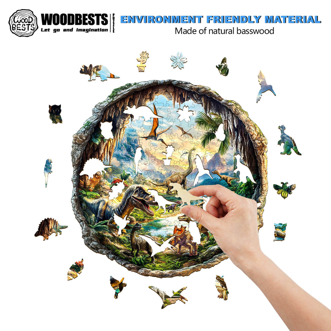 Jurassic Höhlen Holzpuzzle