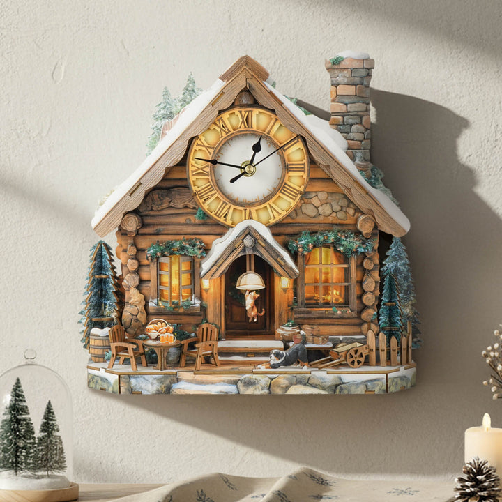 Schweizer Chalet – 3D Holzuhr Puzzle Bastelset