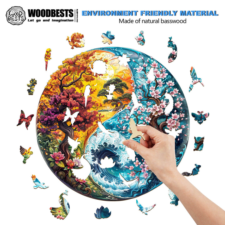 Yin-Yang Landschaft 1 Holzpuzzle