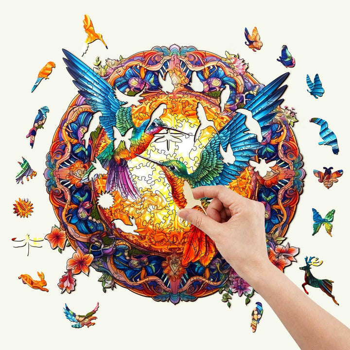 Blütenzauber & Kolibri Holzpuzzle