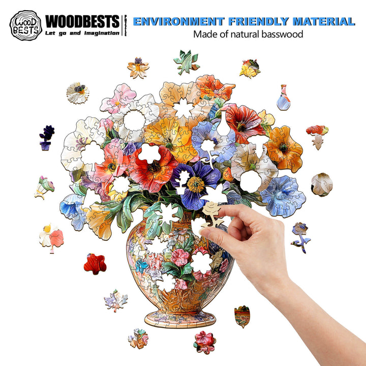 Vintage-Blumen Holzpuzzle