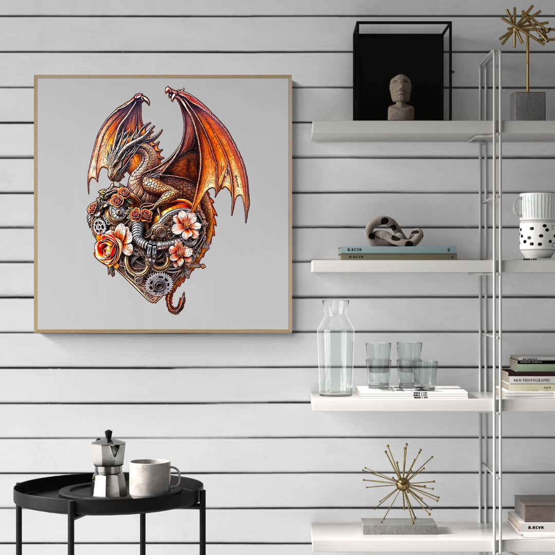 Mechanischer Drachenkern Holzpuzzle