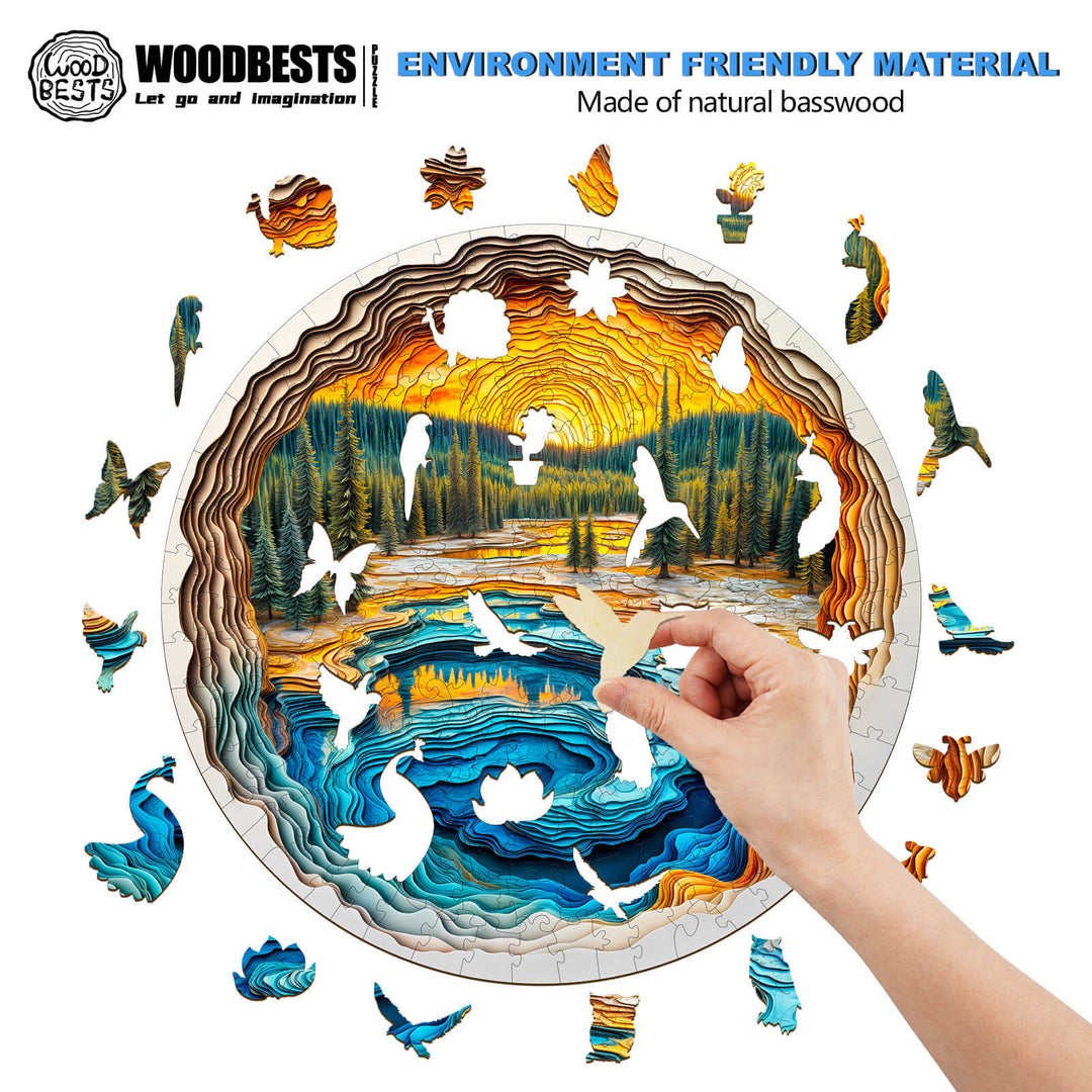 Vulkanherz Holzpuzzle