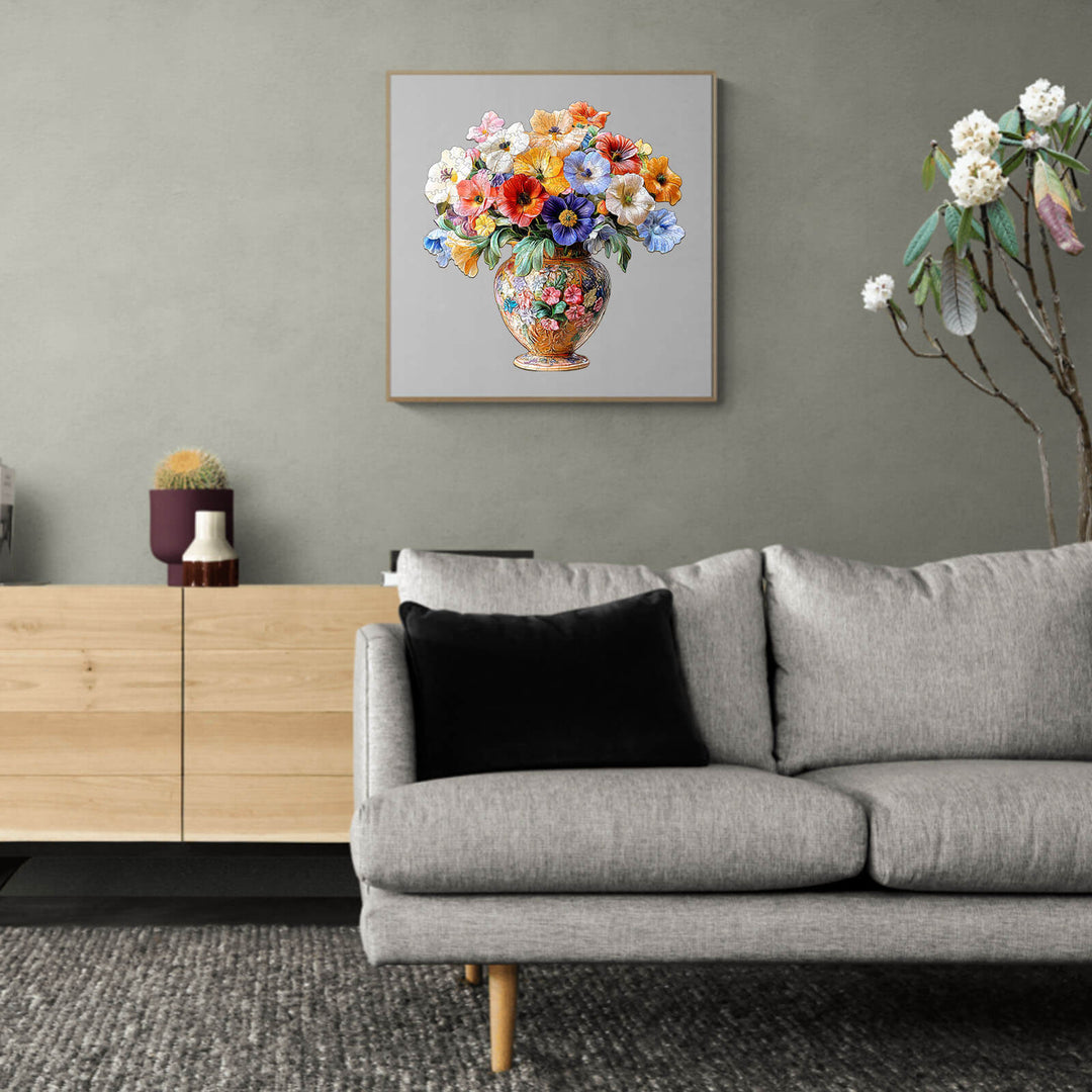 Vintage-Blumen Holzpuzzle