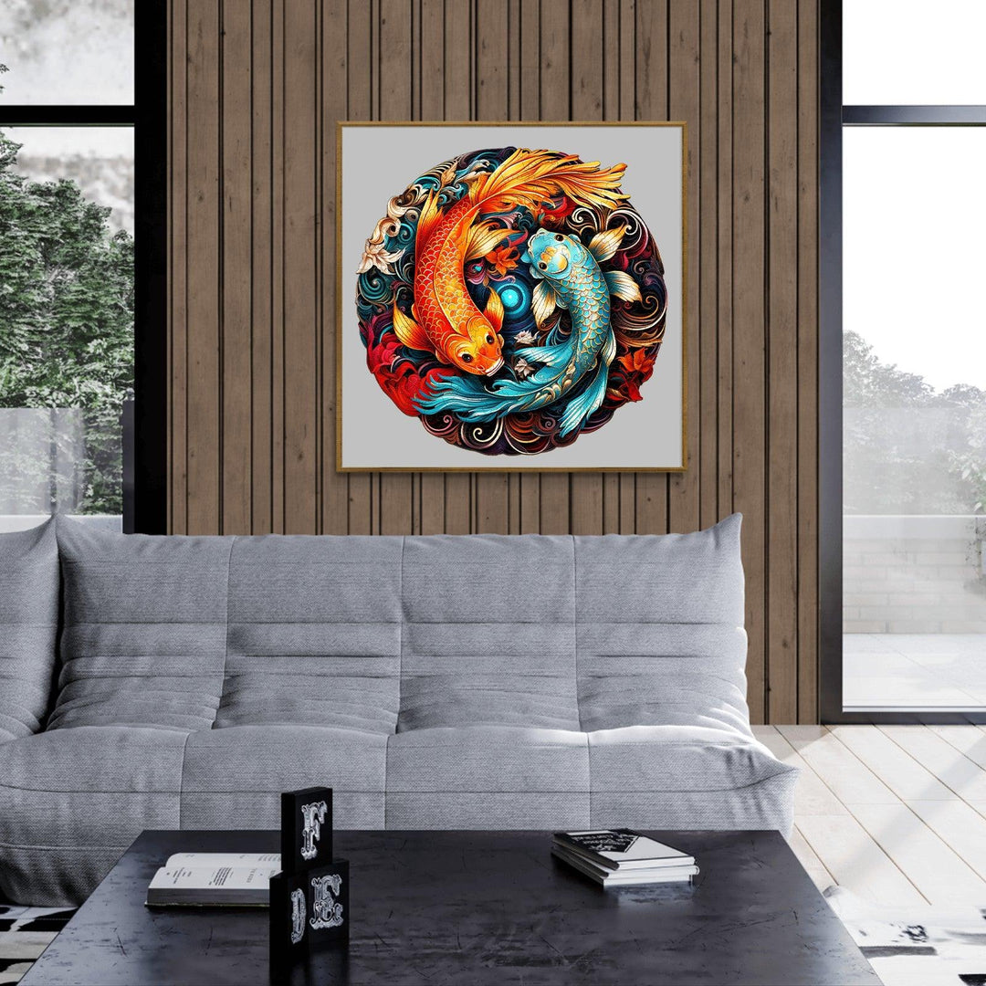 Yin Yang Fish 1 Wooden Jigsaw Puzzle-Woodbests