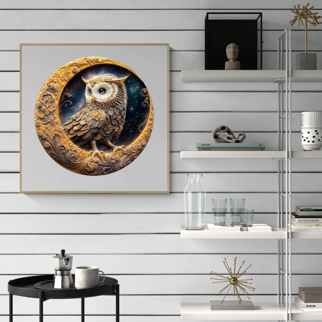 Mond-Eule Holzpuzzle
