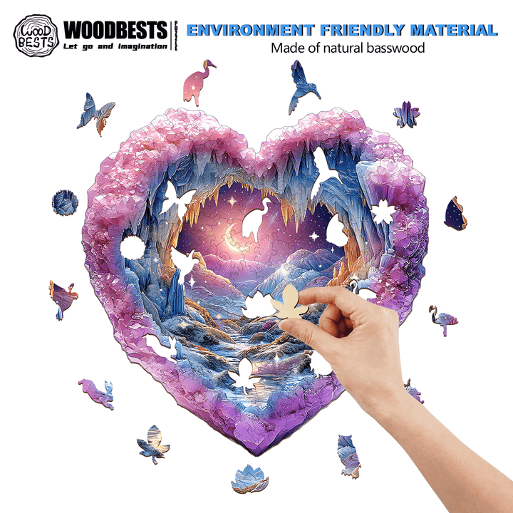 Romantisches Sternen Holzpuzzle