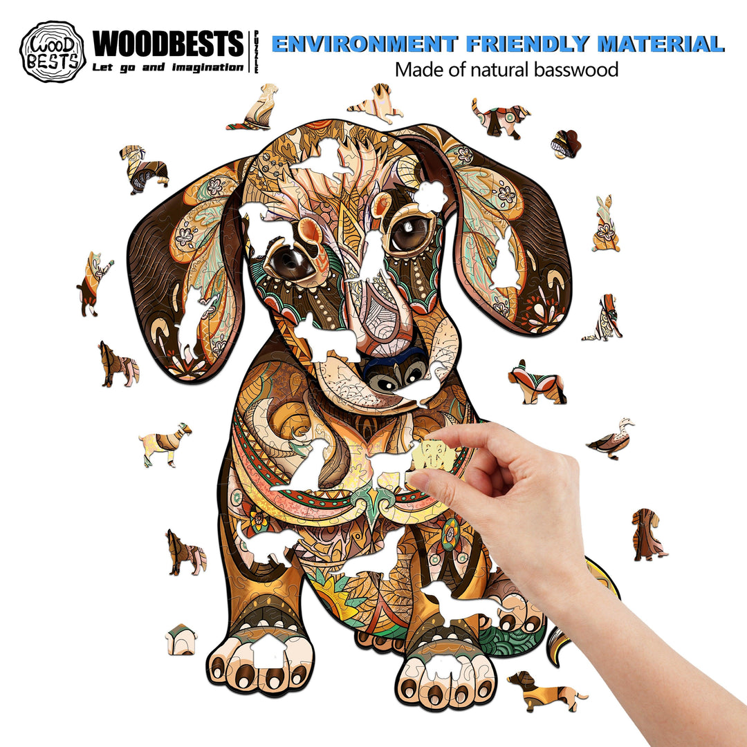 Dachshund Wooden Jigsaw Puzzle - Woodbests