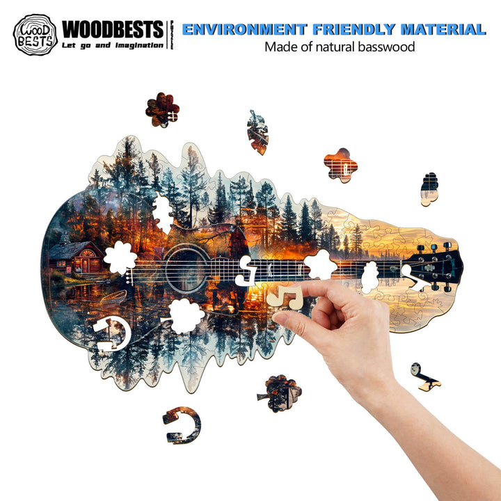 Abendrot-Gitarren Holzpuzzle