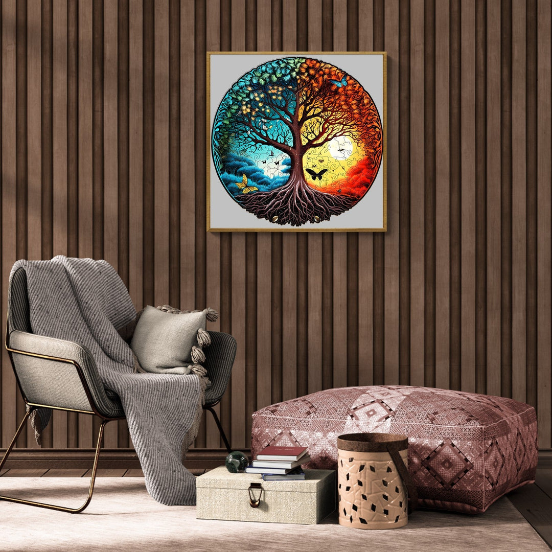 Yin Yang Tree Of Life 6 Wooden Jigsaw Puzzle-Woodbests