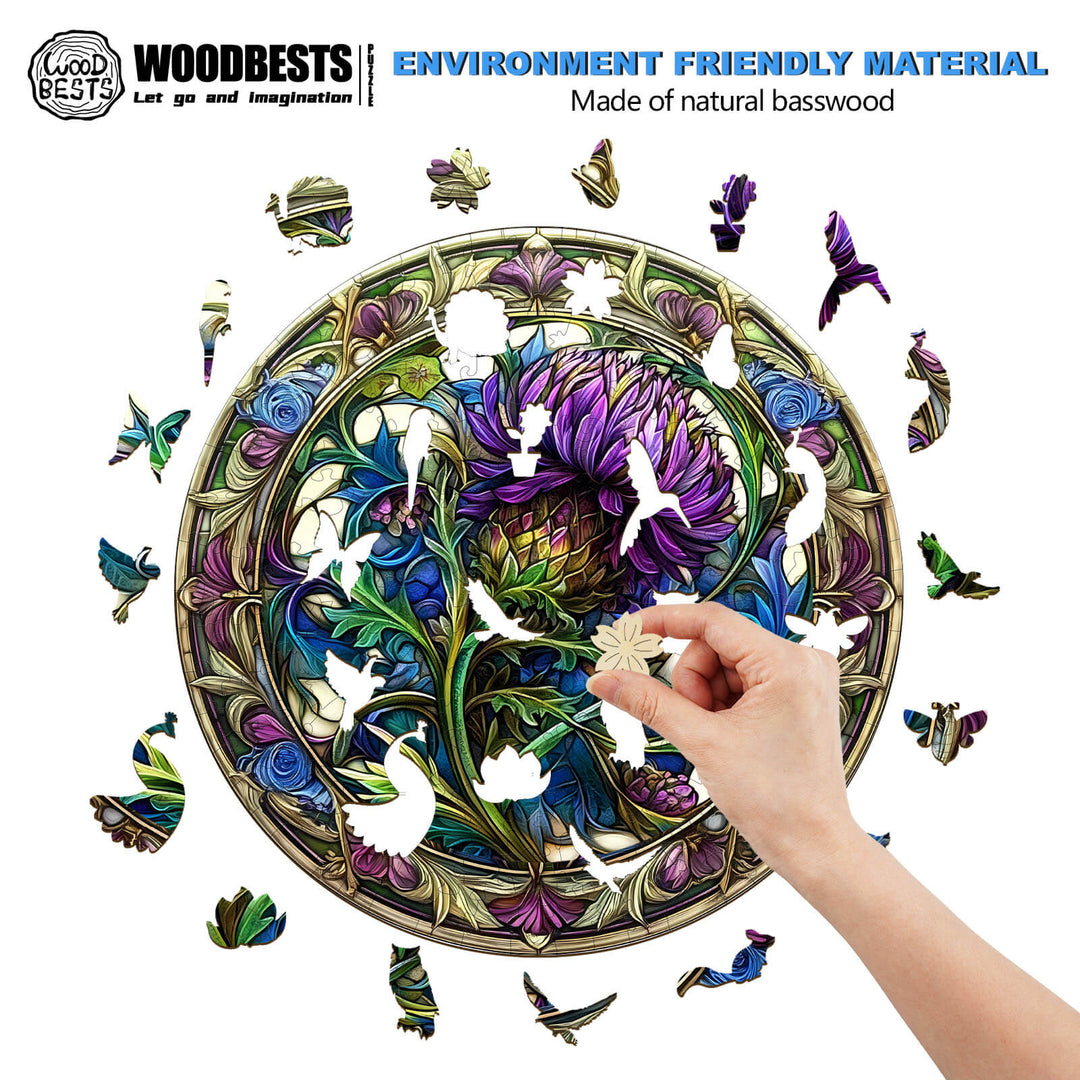 Scotch Thistle Wooden Jigsaw Puzzle - Woodbests